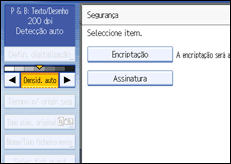 Ilustração do ecrã do painel de operação