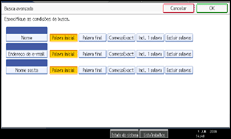 Ilustração do ecrã do painel de operação