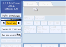 Ilustração do ecrã do painel de operação