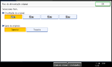 Ilustração do ecrã do painel de operação