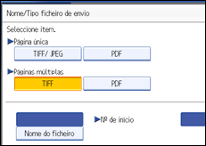 Ilustração do ecrã do painel de operação
