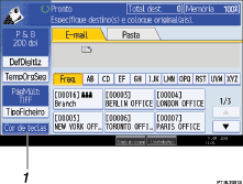 Ilustração de referência numerada da ilustração do ecrã do painel de operação