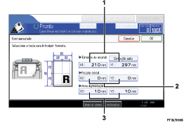 Ilustração de referência numerada da ilustração do ecrã do painel de operação