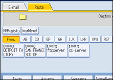 Ilustração do ecrã do painel de operação