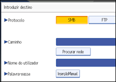 Ilustração do ecrã do painel de operação