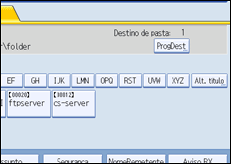 Ilustração do ecrã do painel de operação