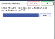 Ilustração do ecrã do painel de operação