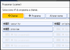Ilustração do ecrã do painel de operação