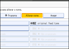 Ilustração do ecrã do painel de operação