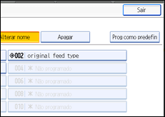 Ilustração do ecrã do painel de operação