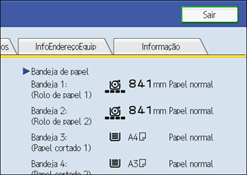 Imagem do ecrã do painel de operações.