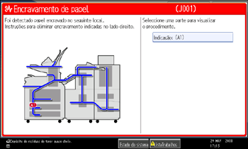 Imagem do ecrã do painel de operações.