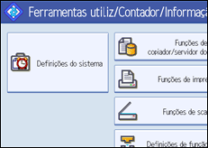 Ilustração do ecrã do painel de operação