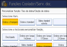 Ilustração do ecrã do painel de operação