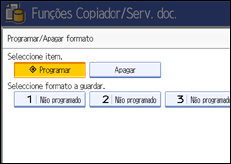 Ilustração do ecrã do painel de operação