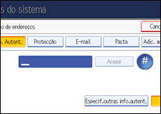 Ilustração do ecrã do painel de operação
