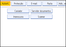Ilustração do ecrã do painel de operação