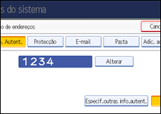 Ilustração do ecrã do painel de operação