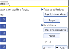 Ilustração do ecrã do painel de operação