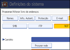 Ilustração do ecrã do painel de operação