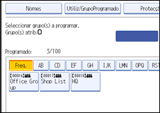 Ilustração do ecrã do painel de operação
