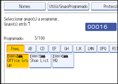 Ilustração do ecrã do painel de operação