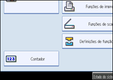 Ilustração do ecrã do painel de operação