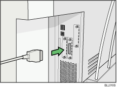 Иллюстрация подсоединения кабеля интерфейса IEEE 1284