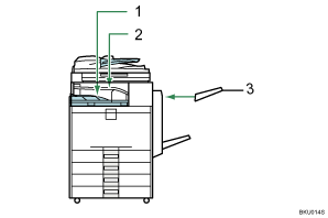 Illustration of output tray numbered callout illustration