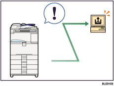 Illustration of monitoring the machine via computer