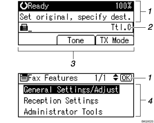 Operation panel screen illustration numbered callout illustration