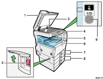 Main unit illustration numbered callout illustration