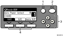 operation panel screen illustration (numbered callout illustration)