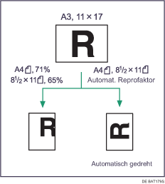 Die Abbildung zeigt die Funktion Automat. Reprofaktor