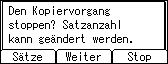 Die Abbildung zeigt die Bedienfeldanzeige