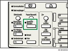 Abbildung Taste Speichersenden