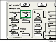 Illustration de la touche Pause/Rappel