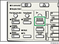 Illustration de la touche Rechercher destinataire