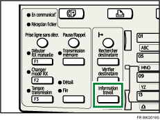 Illustration de la touche Information travail