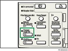 Illustration de la touche Changer mode RX