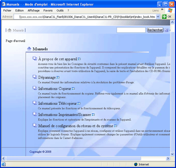 Illustration de l'affichage du navigateur Web.