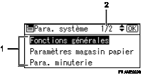 illustration de l'utilisation de l'&eacute;cran LCD (illustration avec l&eacute;gende num&eacute;rot&eacute;e)