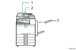 Illustrazione del vassoio di uscita - illustrazione numerata