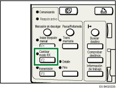 Ilustraci&oacute;n de la tecla Cambiar modo RX