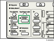 Ilustracja wskaźnika trybu nadawania z pamięci