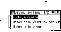 ilustracja ekranu panelu operacyjnego (ilustracja z numerowanymi odnośnikiami)