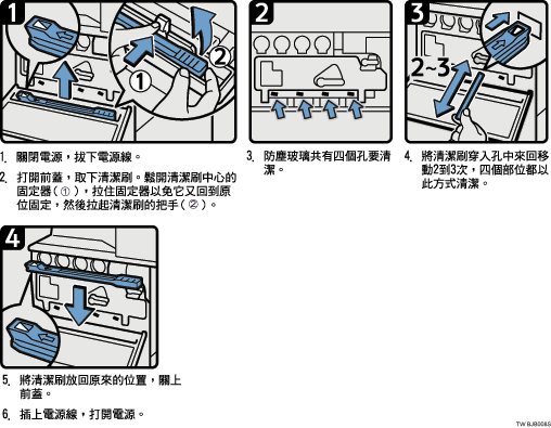 防塵玻璃圖例部位編號圖例