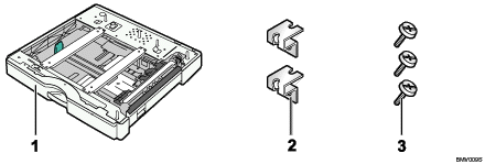 La unidad de alimentación de papel contiene una leyenda numerada