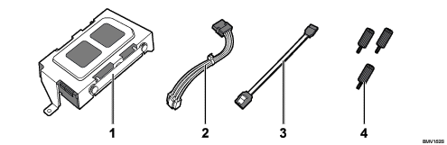 Ilustración de leyenda numerada del contenido del disco duro