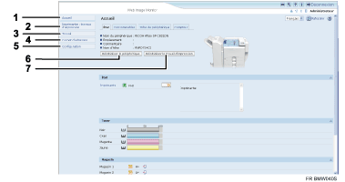 Illustration avec l&eacute;gende num&eacute;rot&eacute;e de l'&eacute;cran du navigateur Web